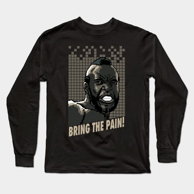 Clubber Lang Brings The Pain-16 Bit Long Sleeve T-Shirt by BlackActionTeesOnDemand